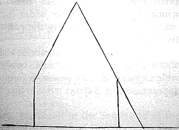 Sectional view of buttress on south wall of Beagh old church.